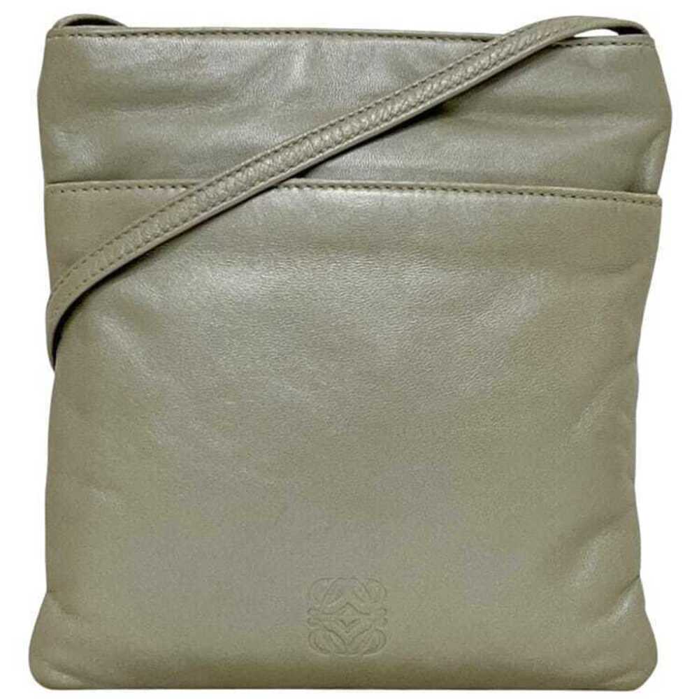 Loewe Metallic Anagram Pouch Nappa Leather Shoulder Bag Silver